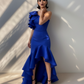 LUXE Electric Blue Ruffle One Gown