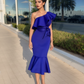Electric Blue Ruffle One Dress