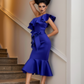 Electric Blue Ruffle One Dress