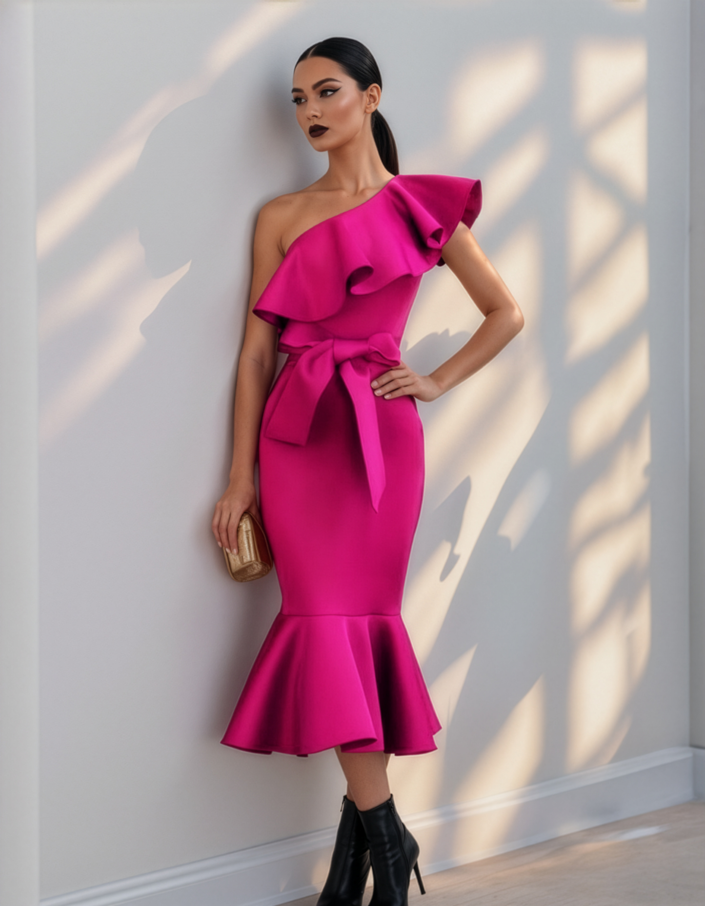 Fuscia Ruffle One Dress