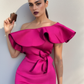Fuscia Ruffle One Dress