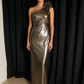 LUXE Bronze Ruffle Gown