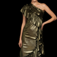 LUXE Gold Metallic Ruffle One Dress