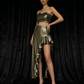 LUXE Gold Metallic Vintage Ruffle Coord