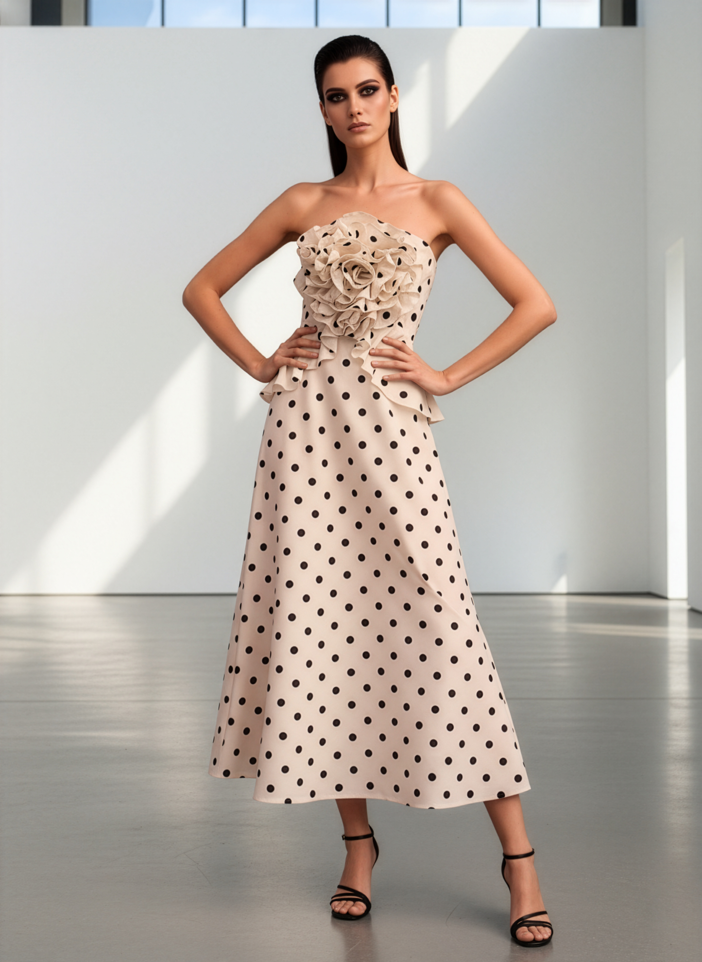 Polka Ruffle Flower Dress