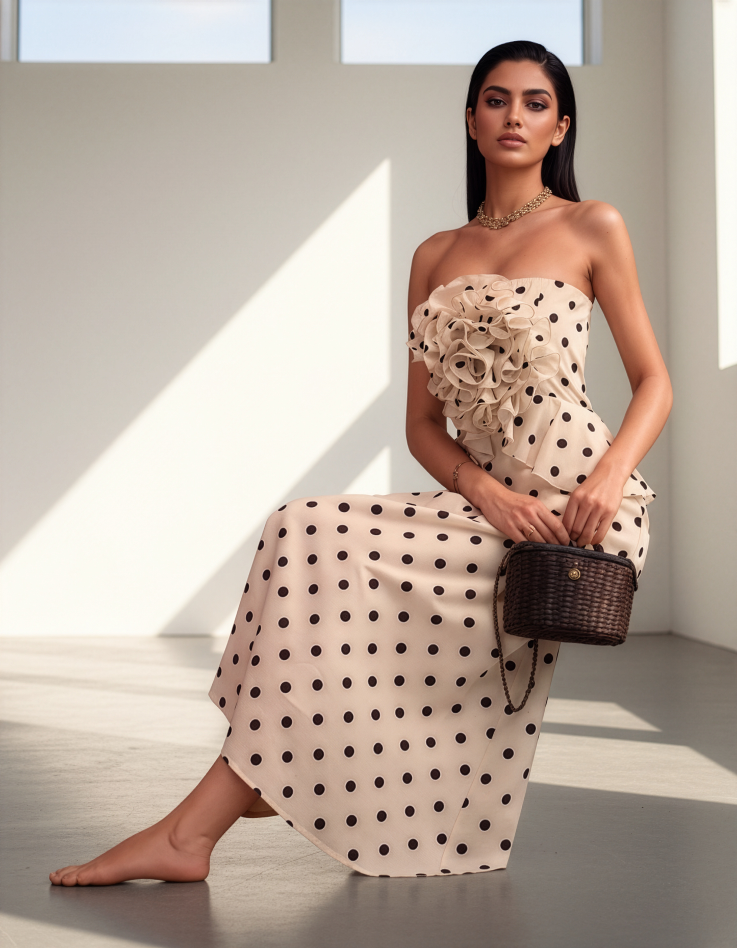 Polka Ruffle Flower Dress