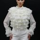 White Ruffle Drama Top