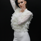 White Ruffle Drama Top