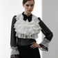 Black White Ruffle Drama Top