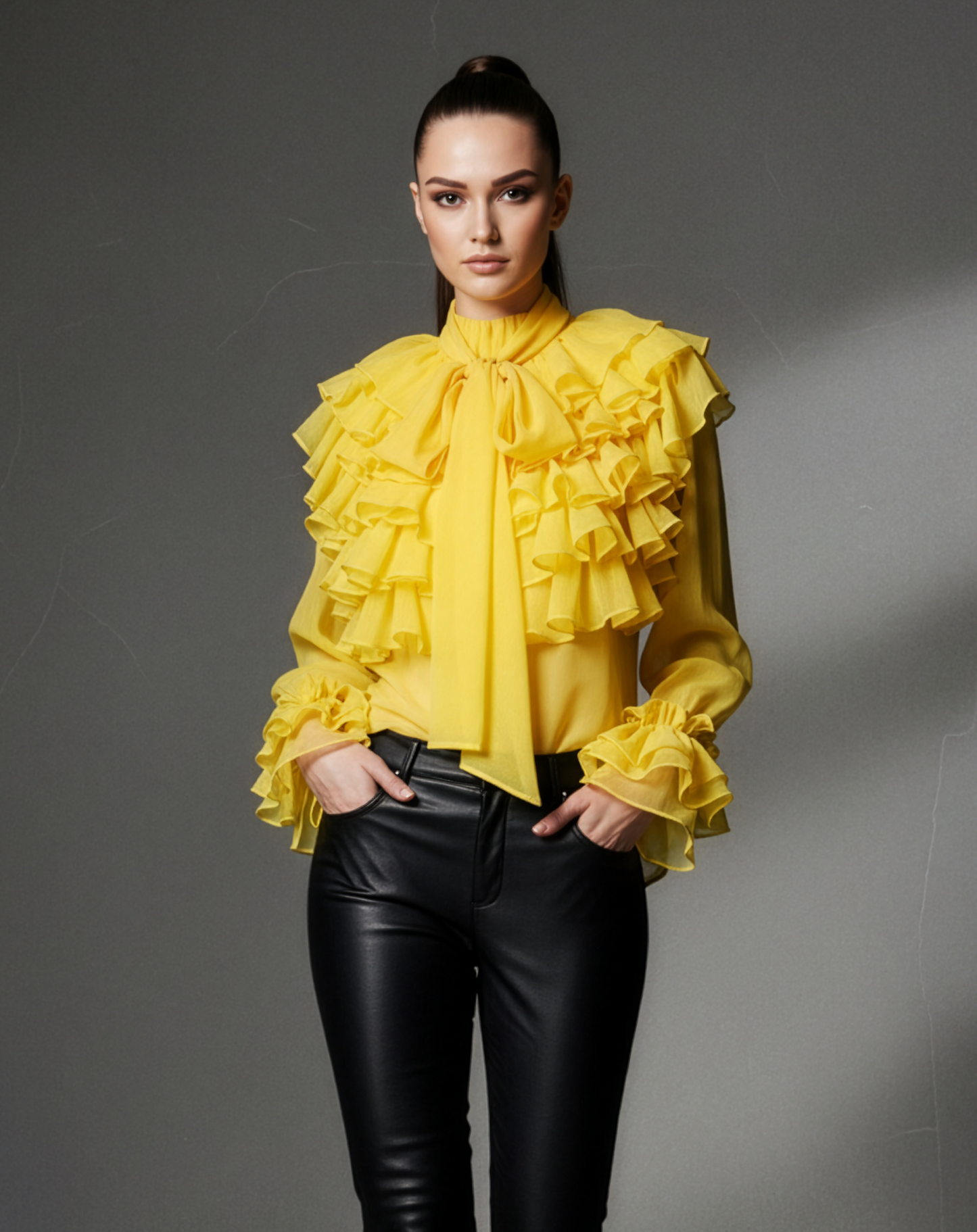 Yellow Ruffle Drama Top