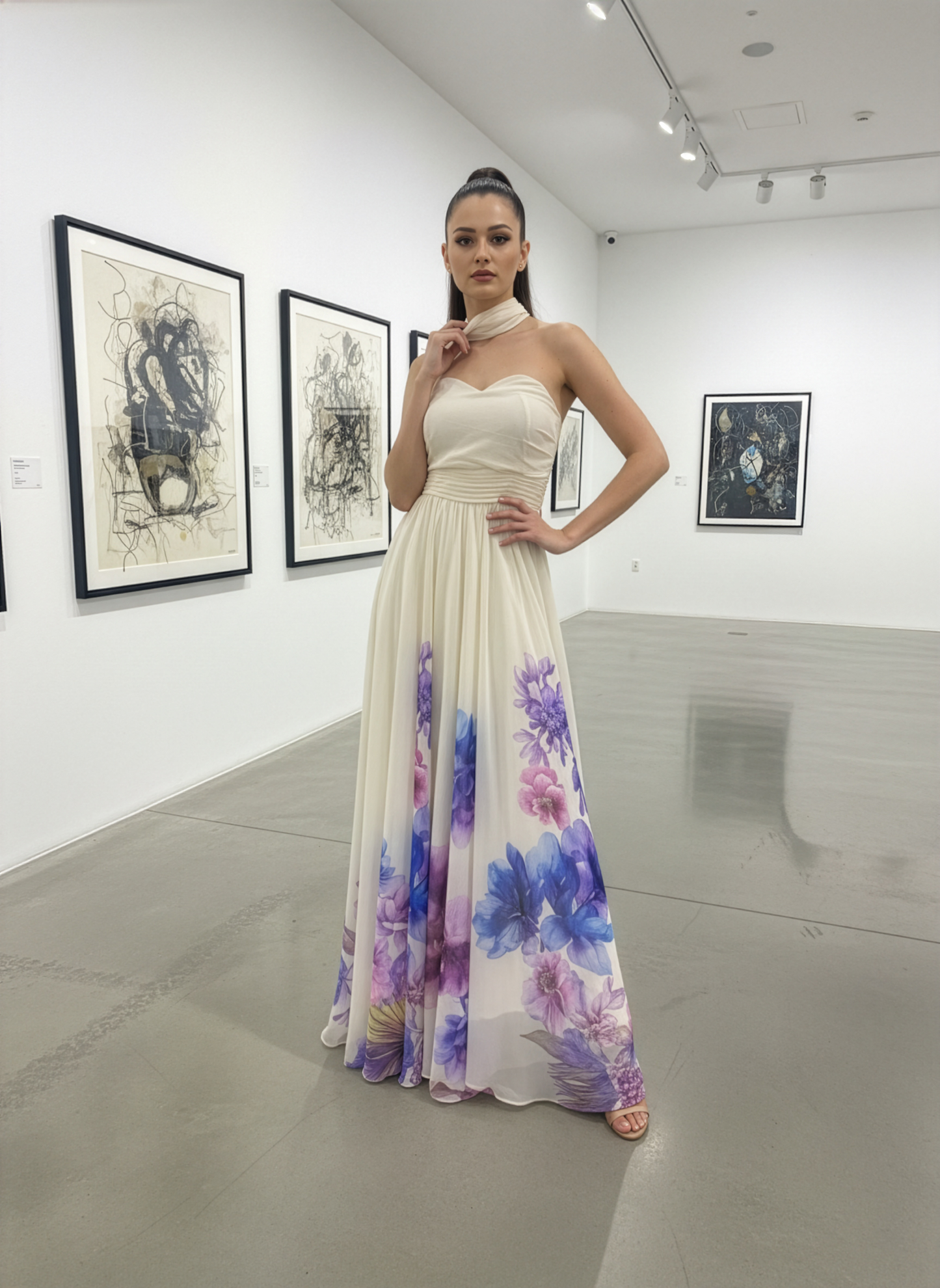 LUXE FlowerPaint Tube Gown