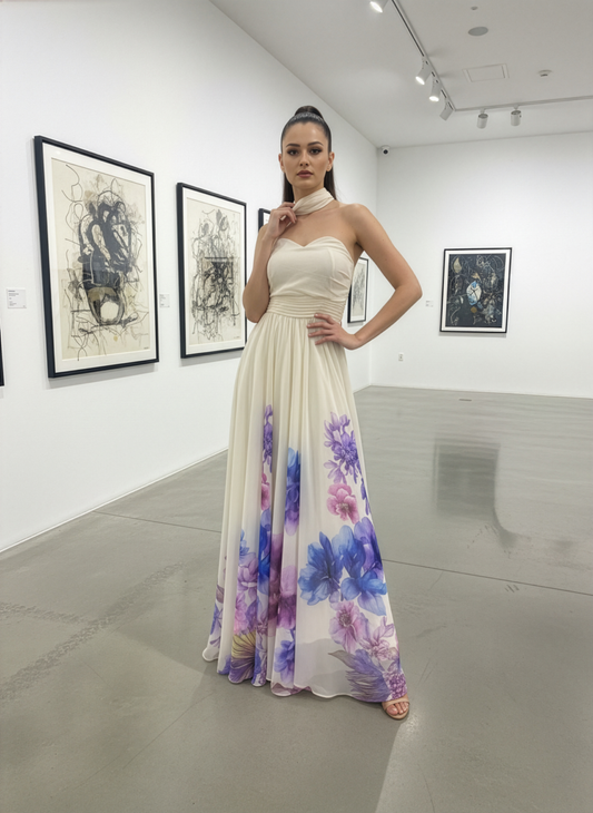 LUXE FlowerPaint Tube Gown