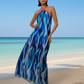 Blue Fantasy Halter Gown