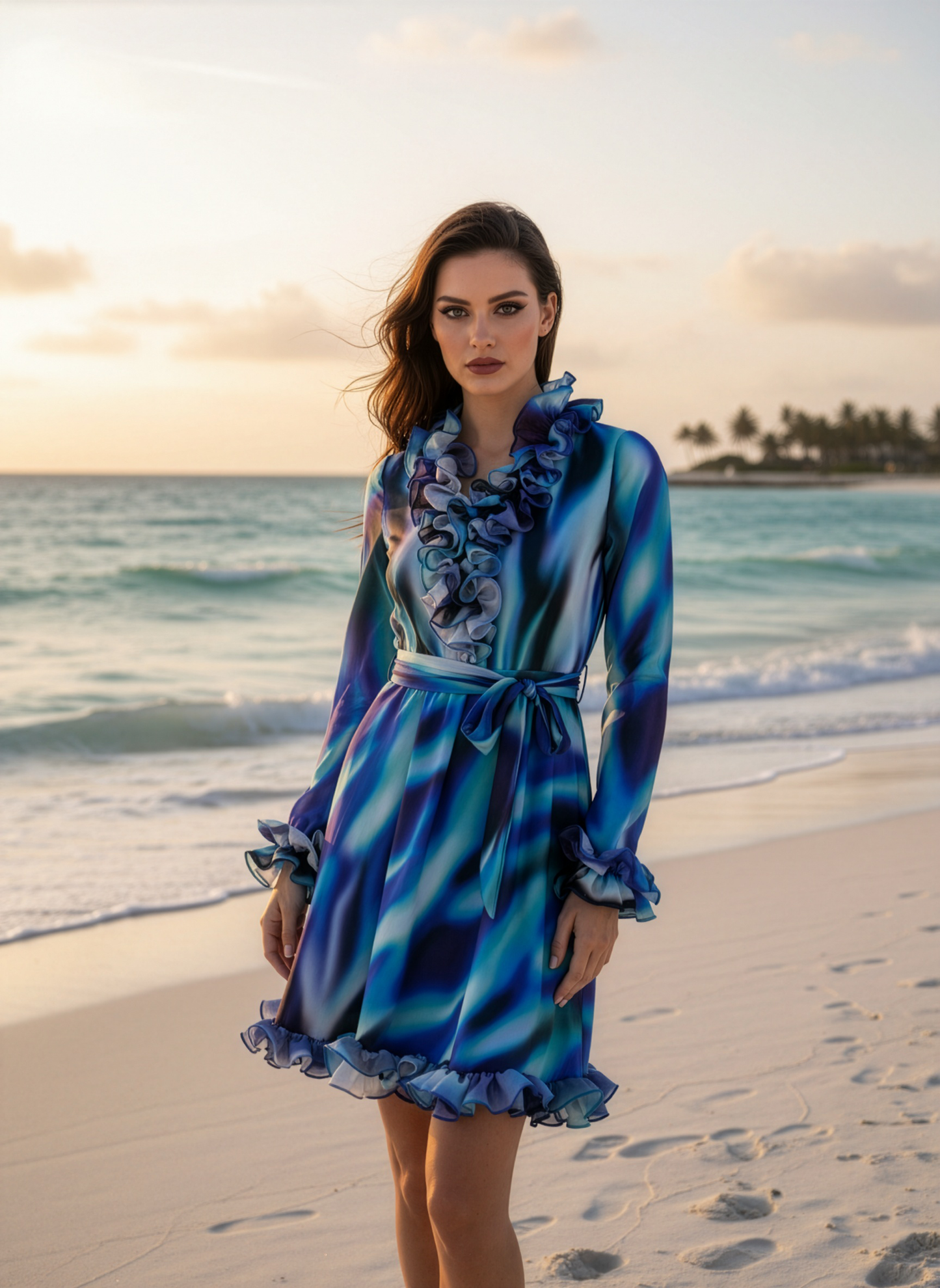 Blue Fantasy Ruffle Dress