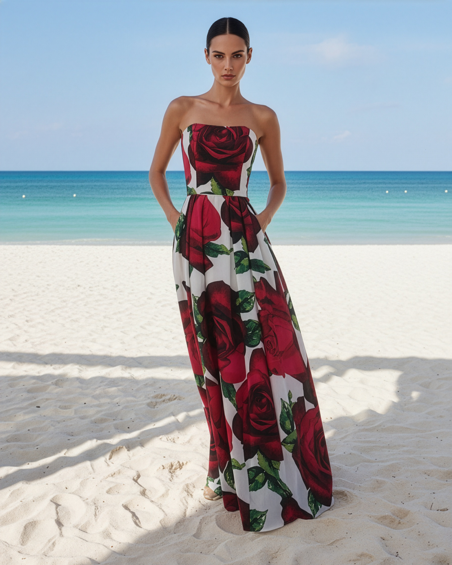 LUXE Red Rose Tube Maxi