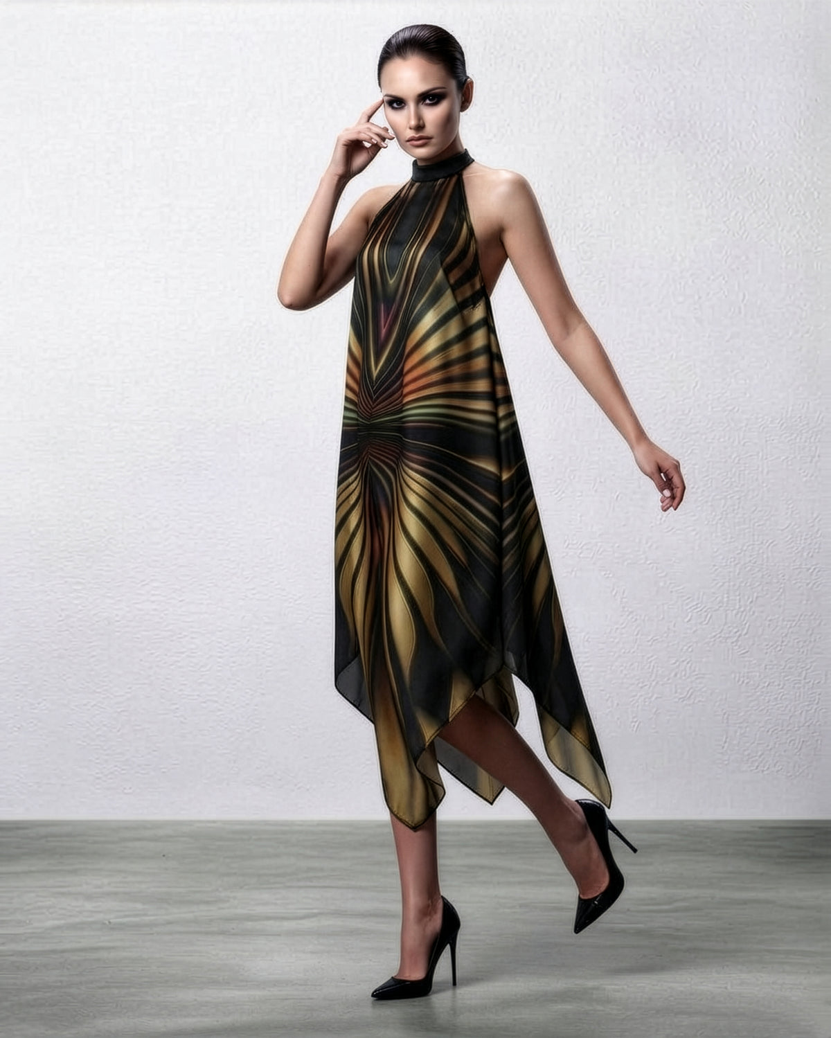 Monarch Tiger Handkerchief Dress