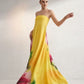 Yellow Peony Tube Gown