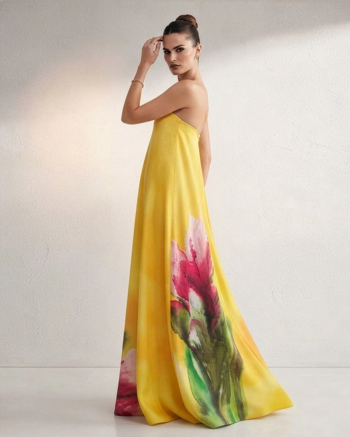 Yellow Peony Tube Gown
