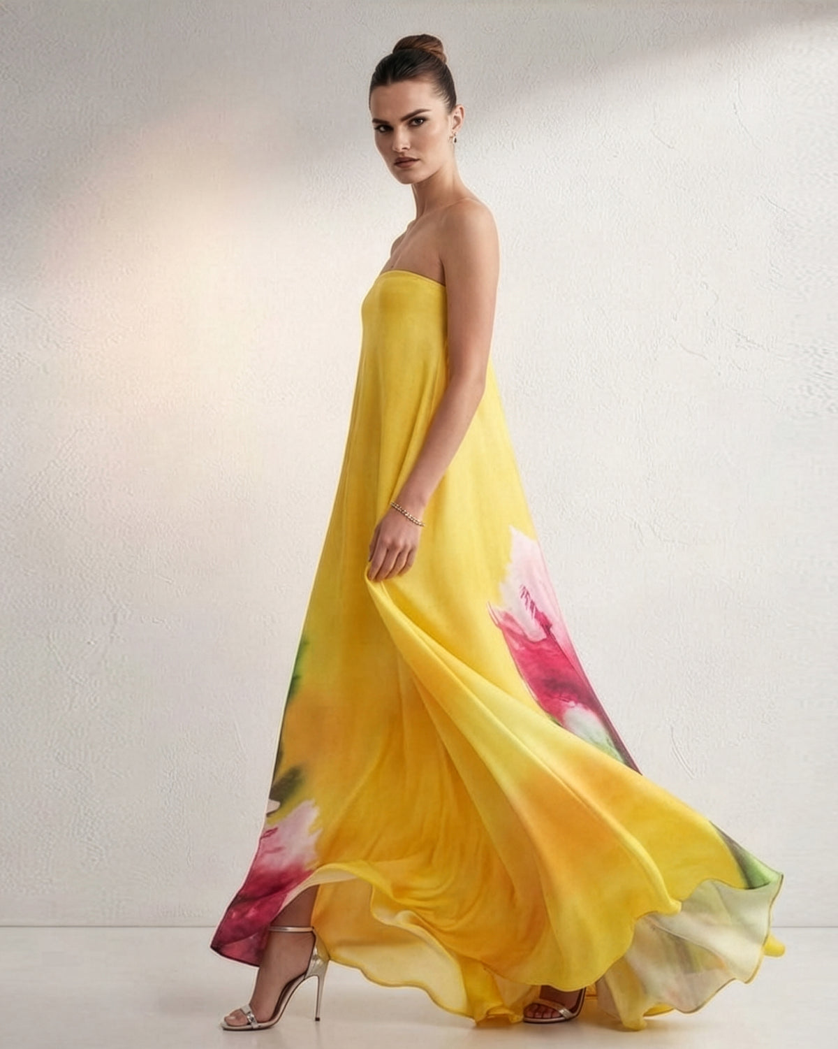 Yellow Peony Tube Gown
