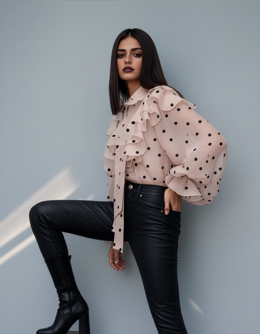 Polka Ruffle Shirt