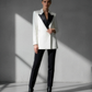 LUXE White Black Accent Collar Blazer