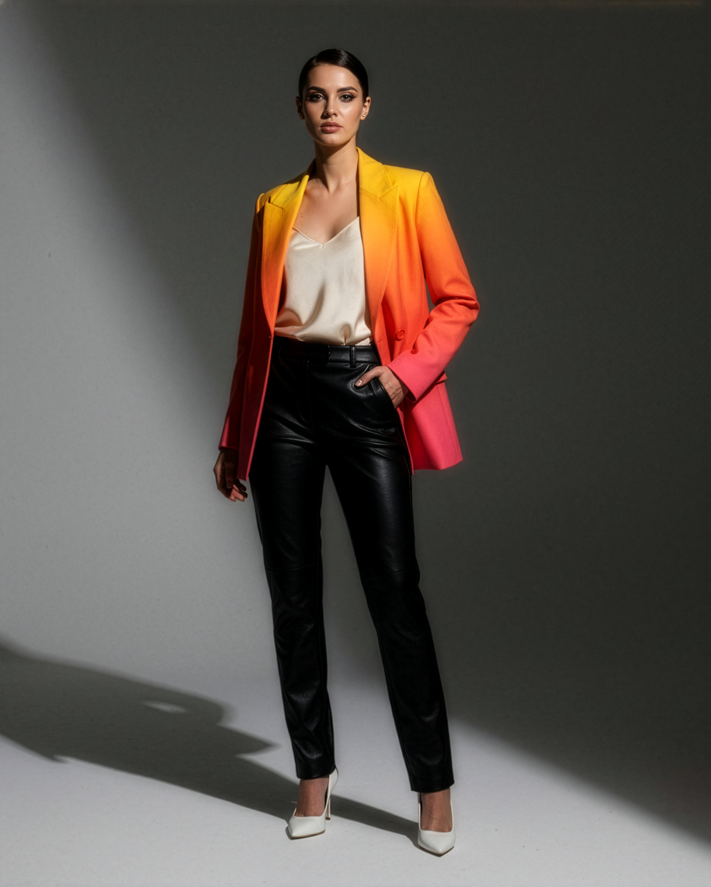 LUXE Ombre Yellow Pink Blazer