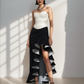 LUXE Black White Drama Skirt