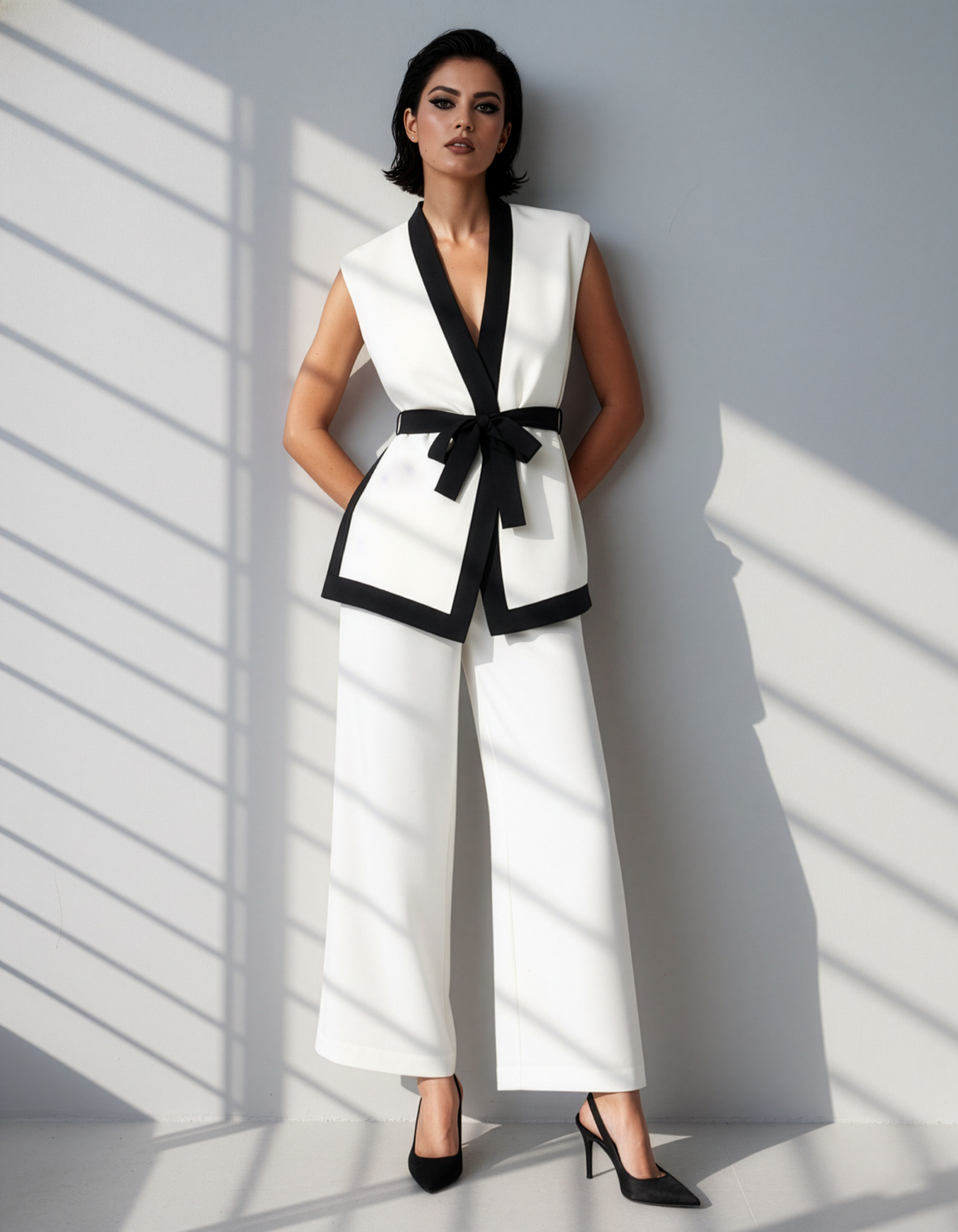 White Wrap Accent Top