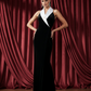 LUXE Black White Collar Gown