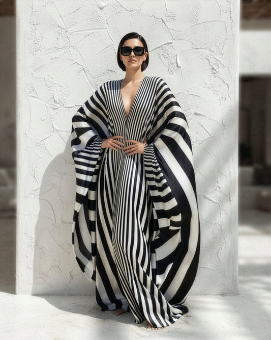 Stripes Kaftan Cover Up