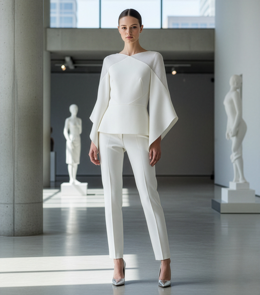 White Sheer Cape Top