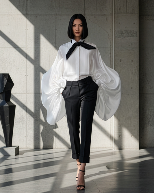 LUXE White Exaggerated Balloon Top