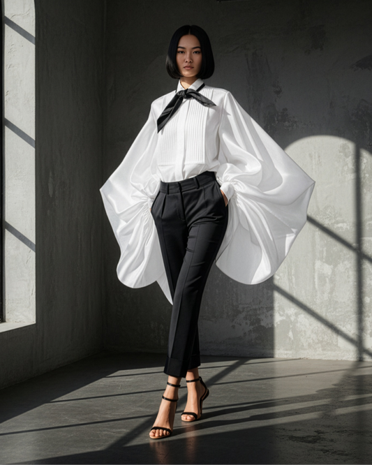 LUXE White Exaggerated Balloon Top