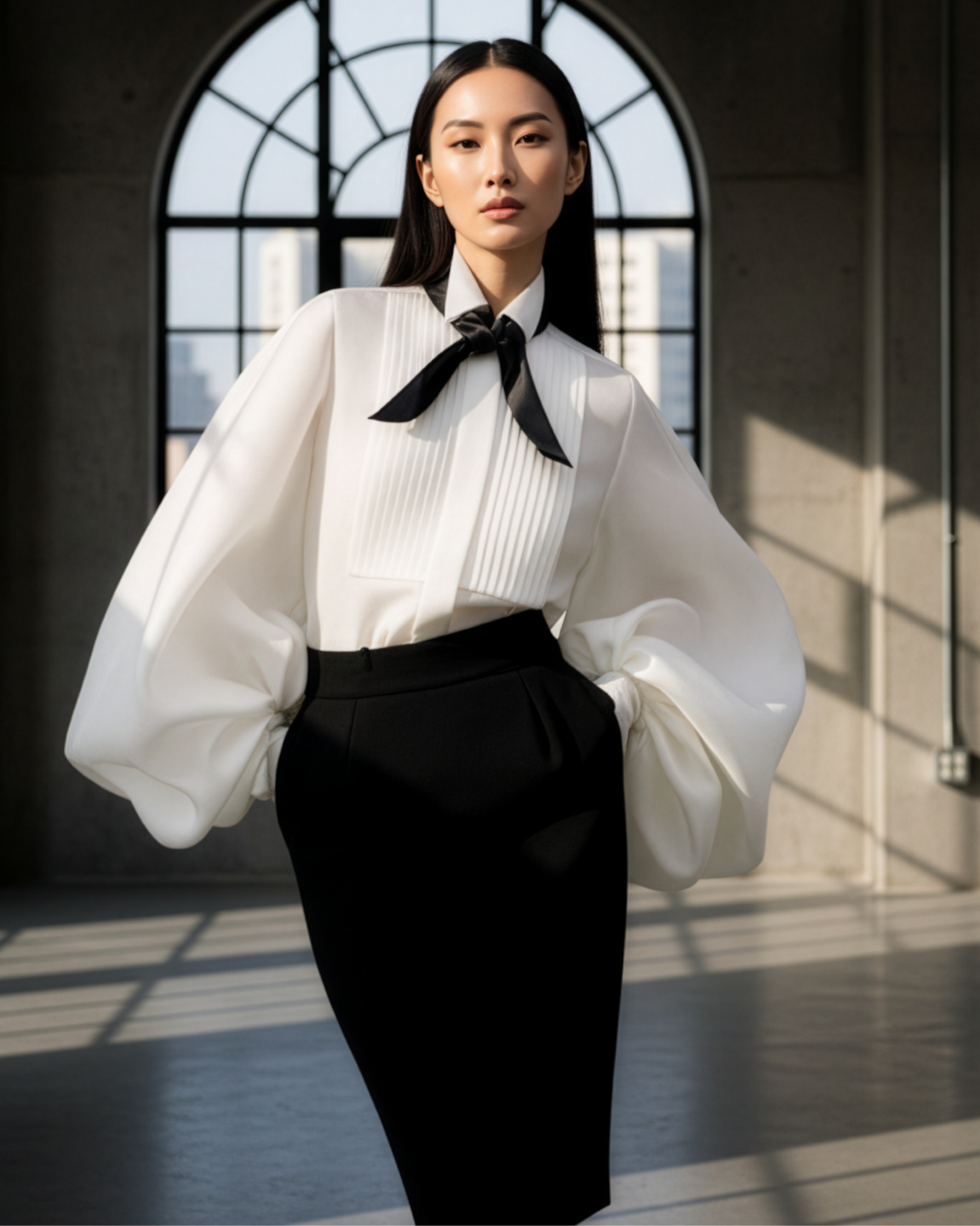 LUXE White Exaggerated Balloon Top