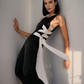 Black White Side Tie Top