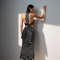 Polka Black White Halter Dress