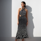 Polka Black White Halter Dress