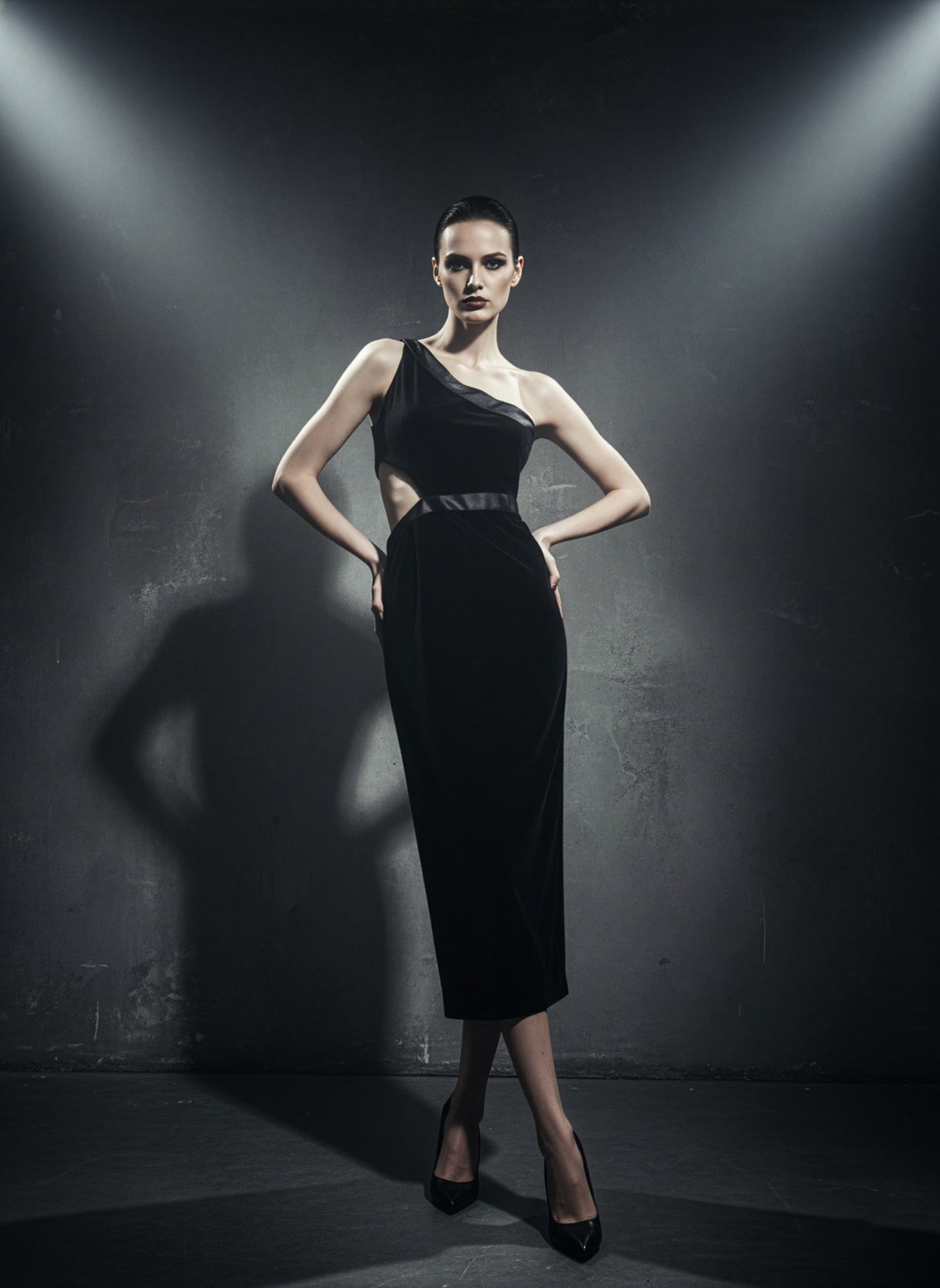 CutOut One Black Velvet Dress