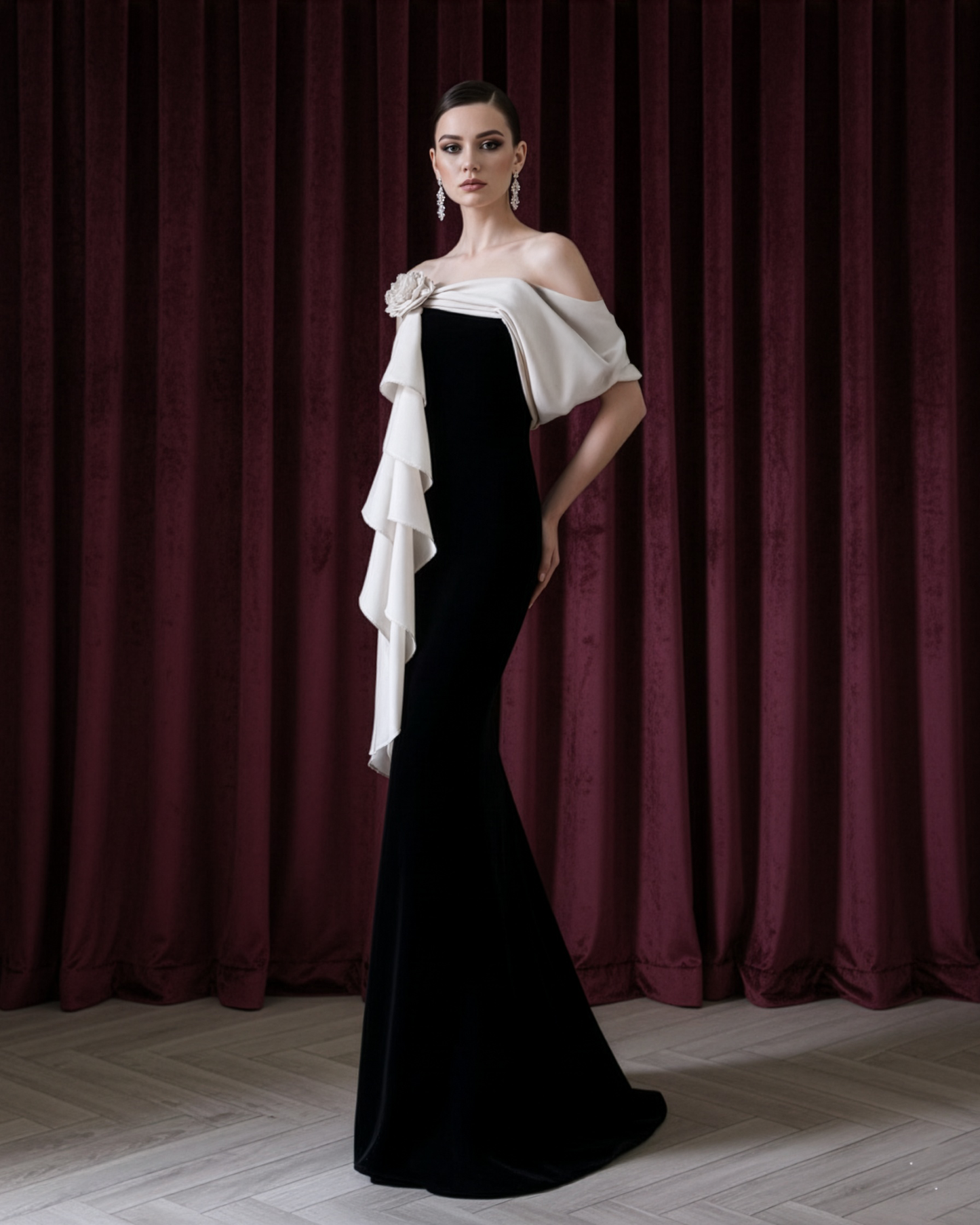 LUXE Velvet BW Rose One Gown