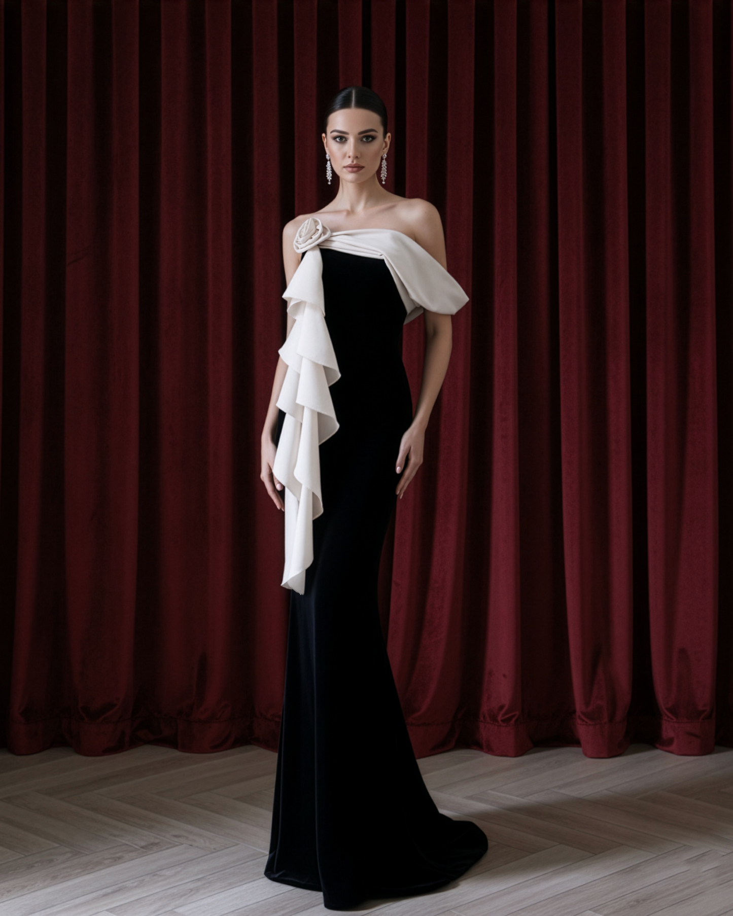 LUXE Velvet BW Rose One Gown
