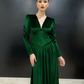 Emerald Vintage Wrap Dress