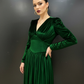 Emerald Vintage Wrap Dress