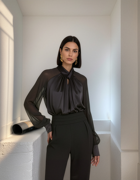 Black Satin Top