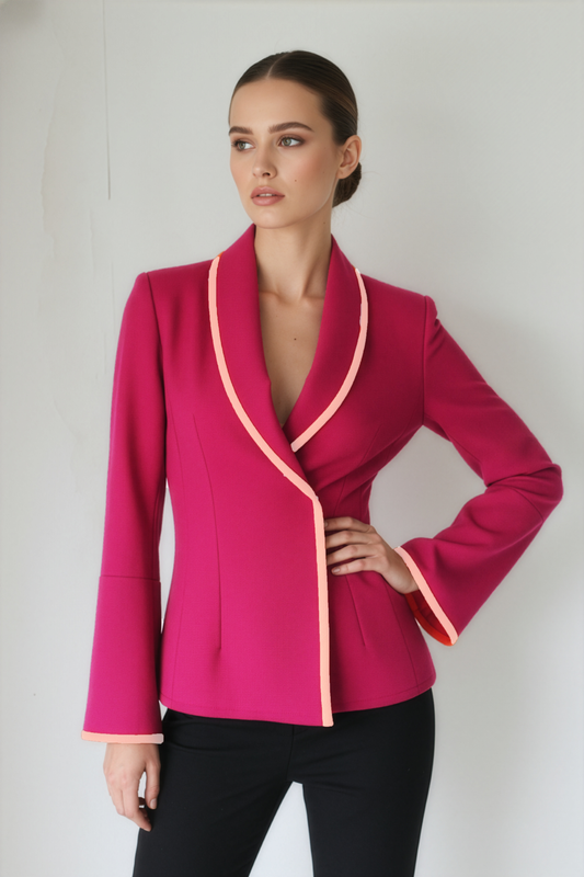 Pink Wrap Blazer Top