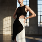 Thierra Black White Asymmetric Dress