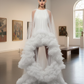 LUXE Tulle Ruffle Drama White Gown