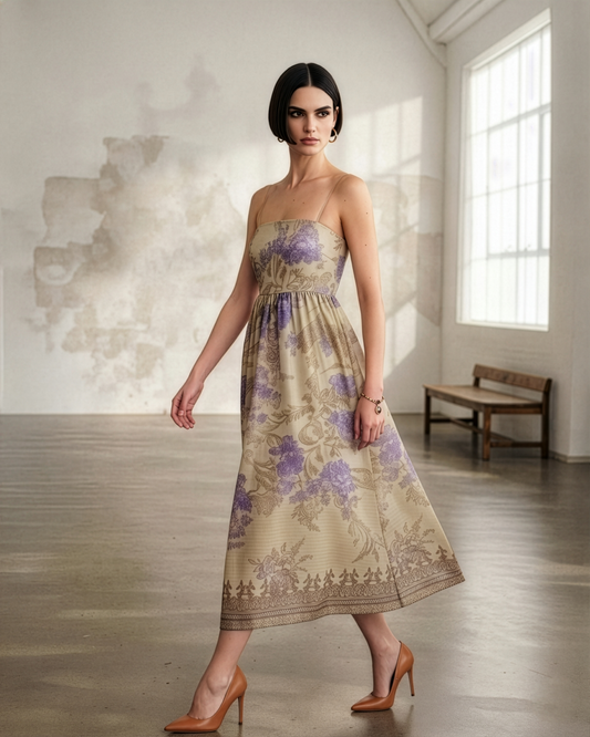 Vintage Cream Wisteria Dress