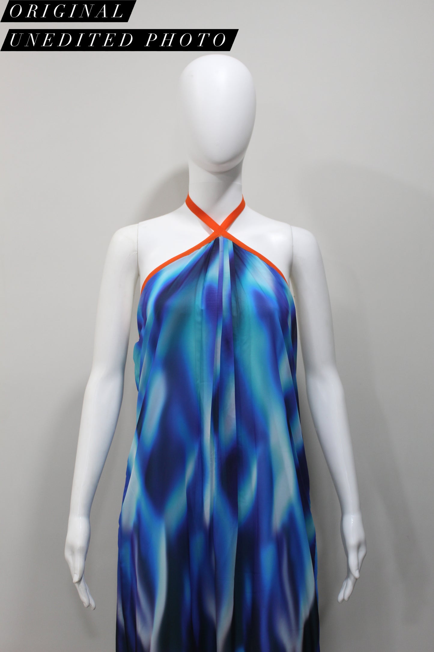 Blue Fantasy Halter Gown