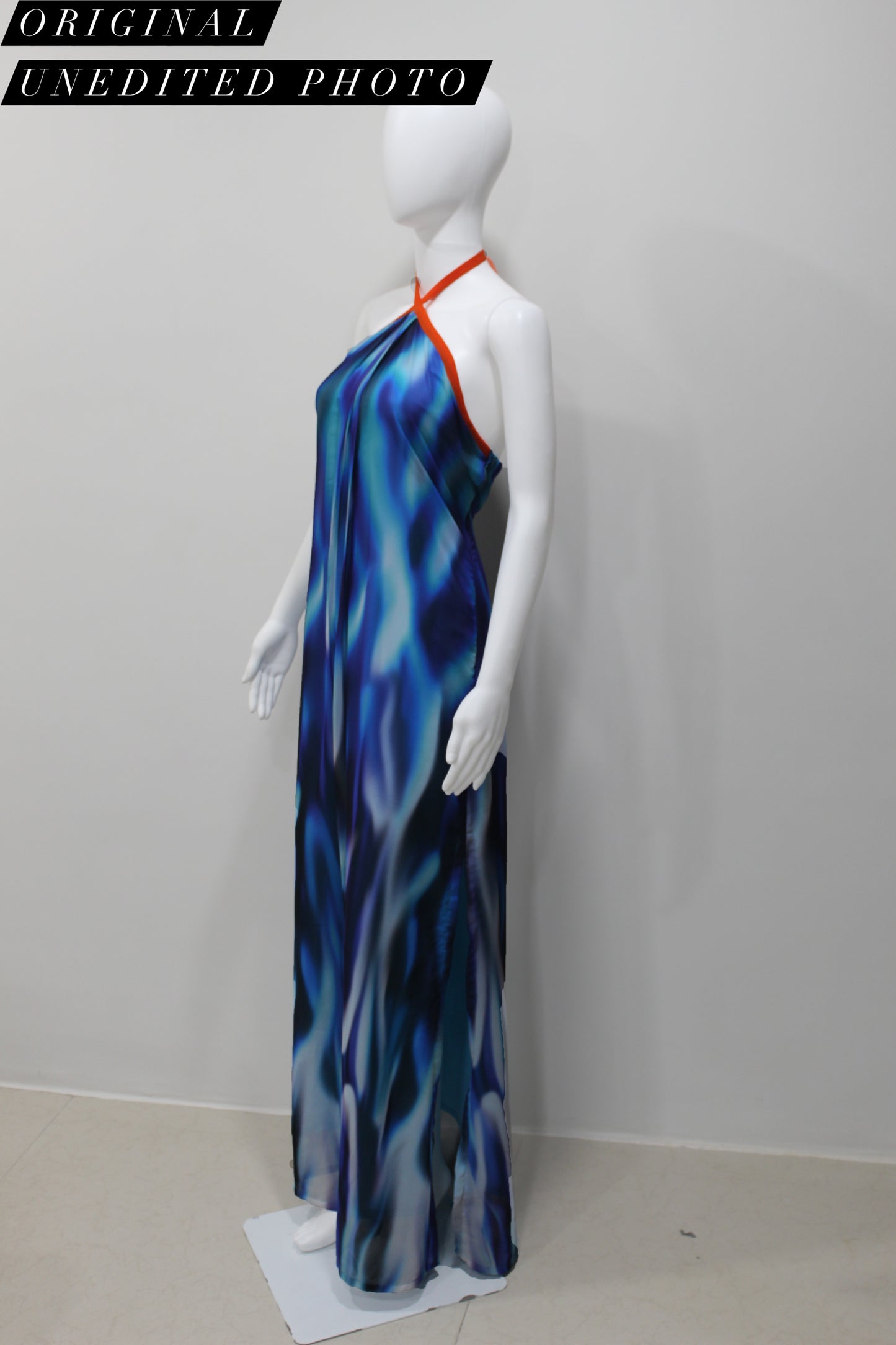 Blue Fantasy Halter Gown