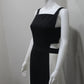 LUXE Black White Panel Cut-Out Gown